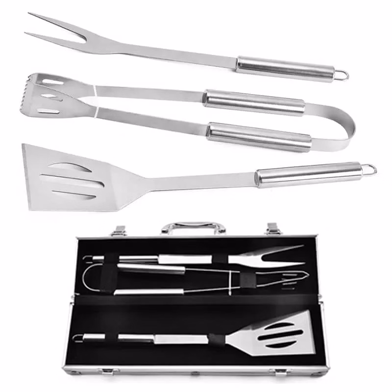 Stainless Steel 3 Piece BBQ Tool Kit