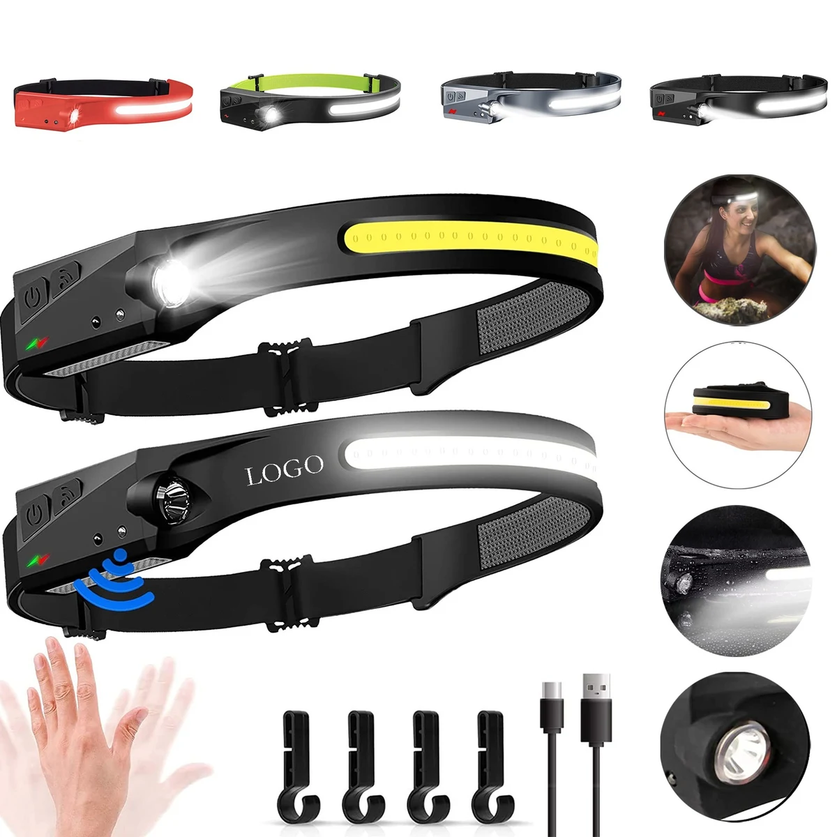 Rechargeable LED Sensor Headlamp Flashlight 1