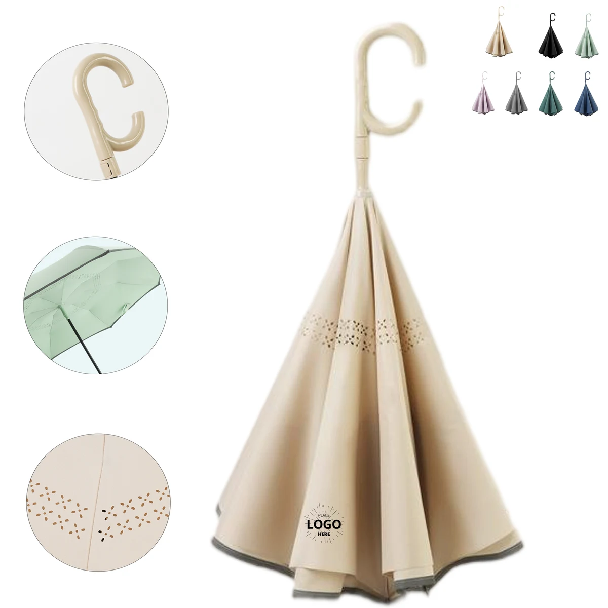 Hands Free Reverse Folding Rain Umbrella 1