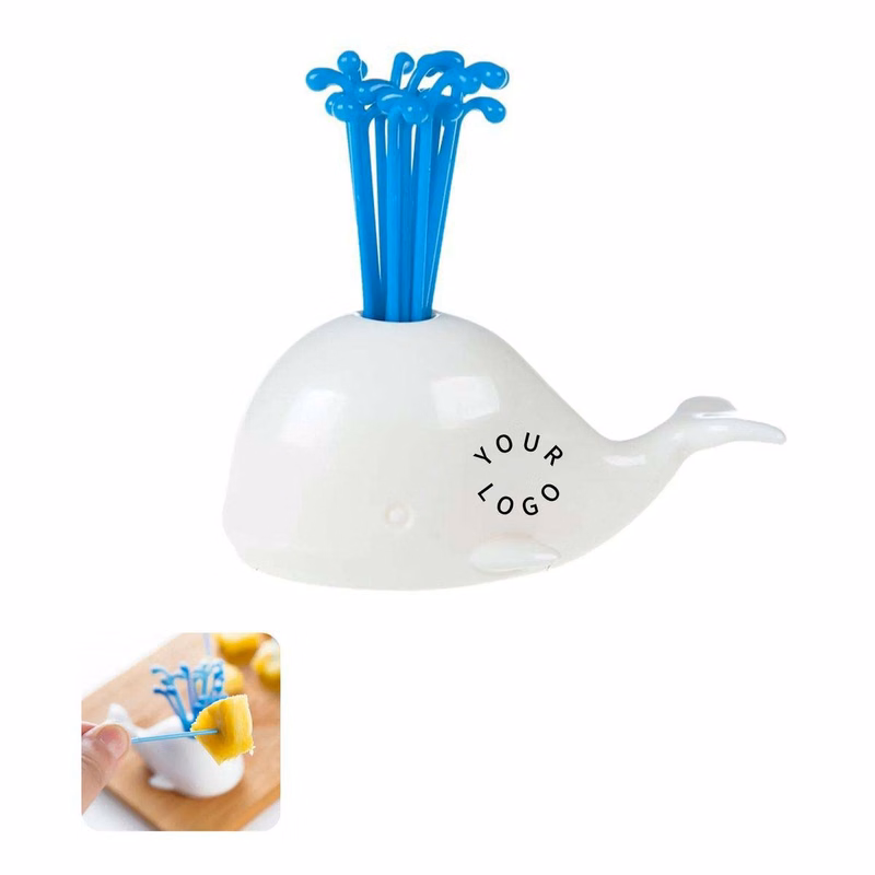 Decorative Fruit Fork Holder with Mini Forks