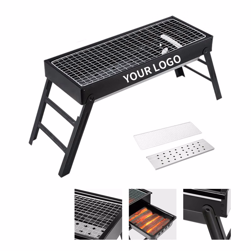 Portable Folding Steel Charcoal Grill for Outdoor Cooking