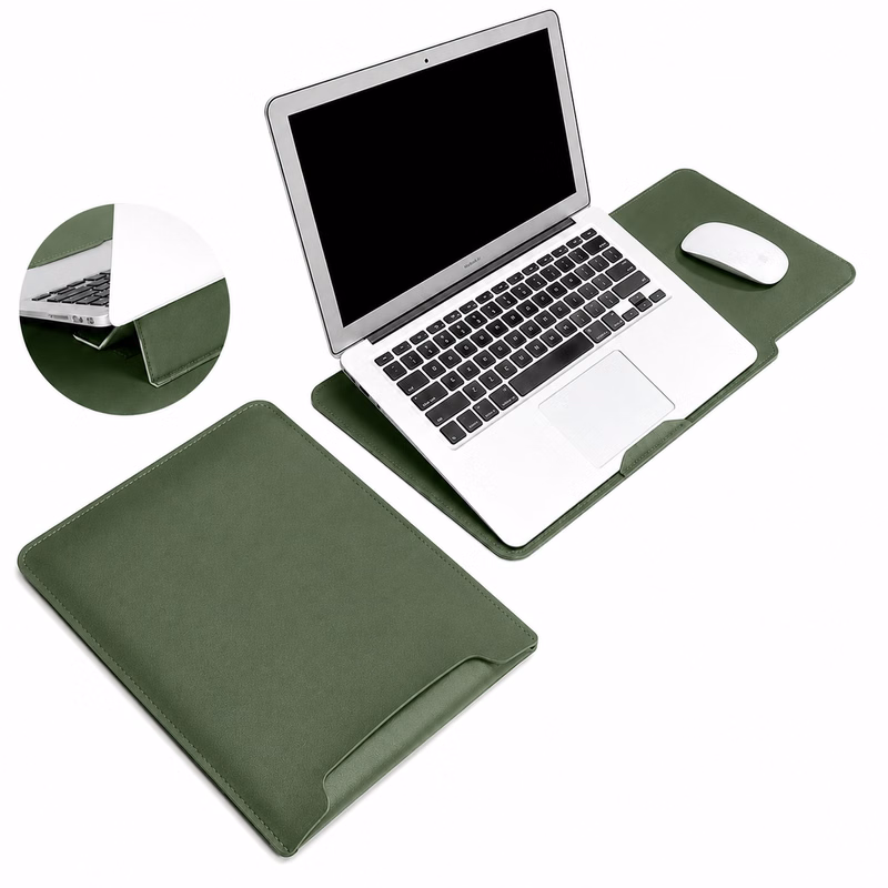 3-in-1 PU Leather Laptop Sleeve