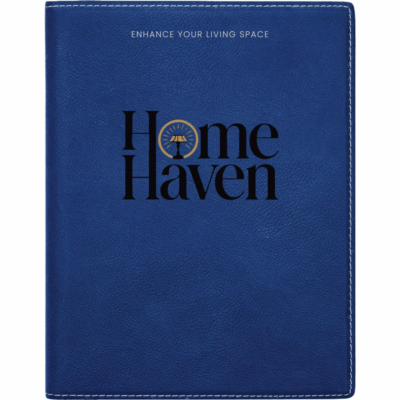 7" x 9" Leatherette Blue/Silver Portfolio