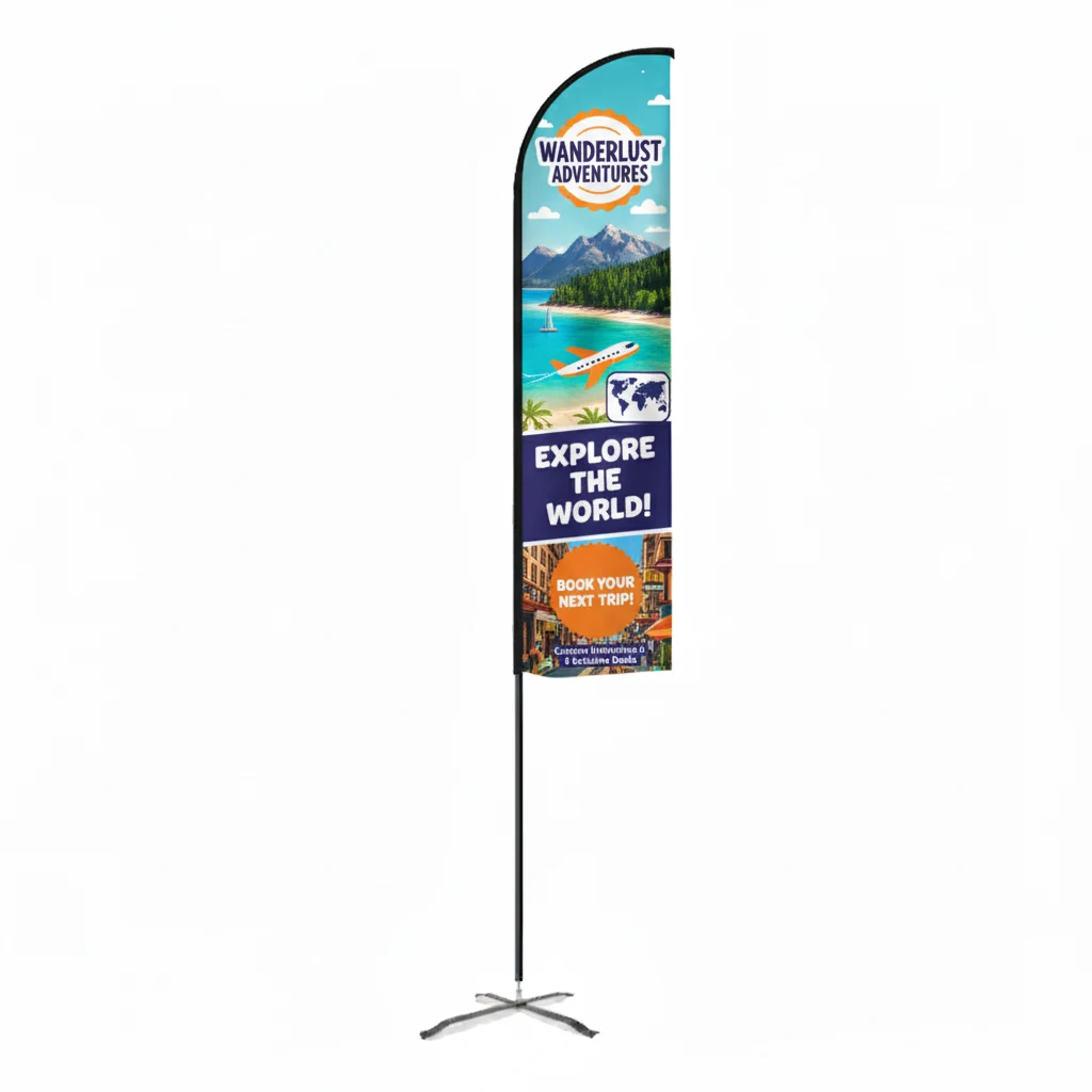 Flex Banner™ LX Kit, Double-Sided 21.5' Feather Shape Flag outdoor feather flag 1