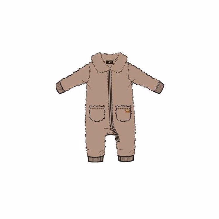 Zip Up Coverall Jacket Brown 0-9M