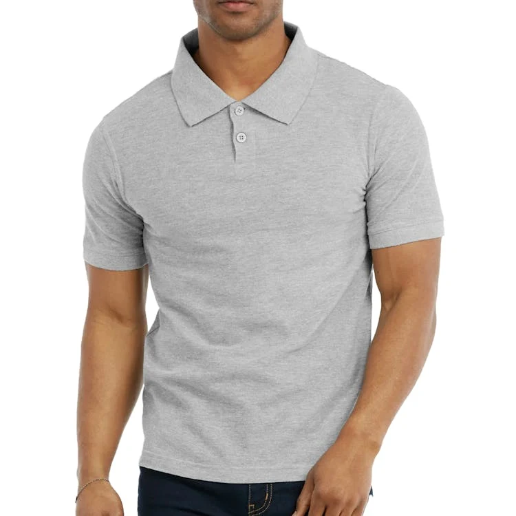 Men's Slim Polo Uniform Shirts - 3XL Heather Gray 1