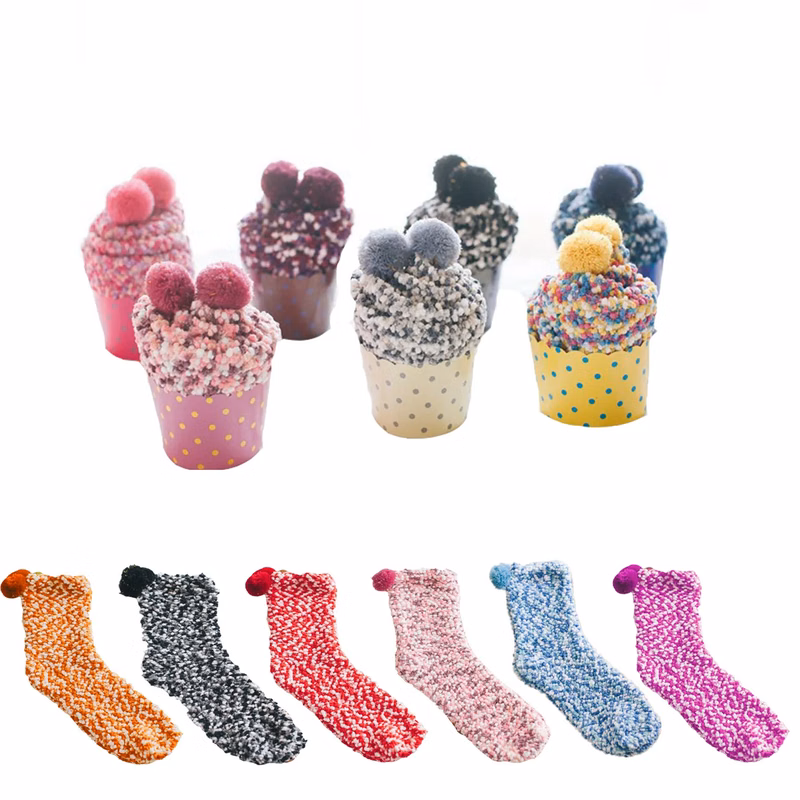 Cupcakes Bed Fuzzy Socks For Women