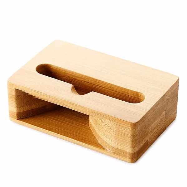 Bamboo Cell Phone Stand With Sound Amplifier