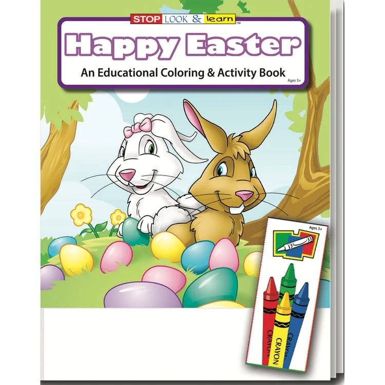 Happy Easter Coloring & Activity Book Sets - 4 Pack Crayons Ages 3-11 1