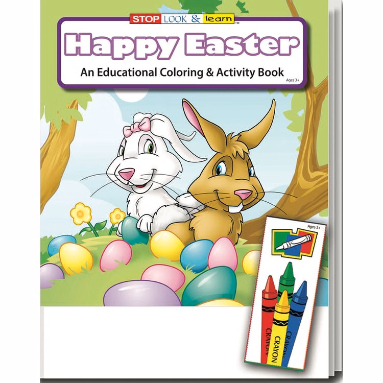 Happy Easter Coloring & Activity Book Sets - 4 Pack Crayons Ages 3-11