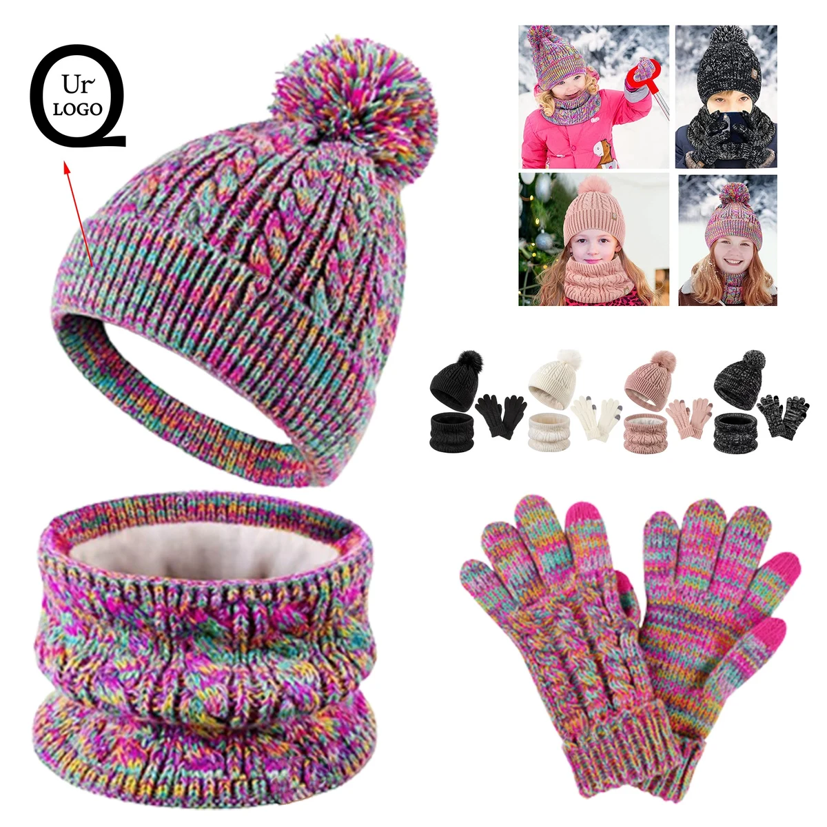 Kids Hat Scarf Gloves Set 1
