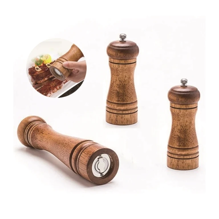 5" Salt/ Pepper Oak Wood Mill Grinder 1