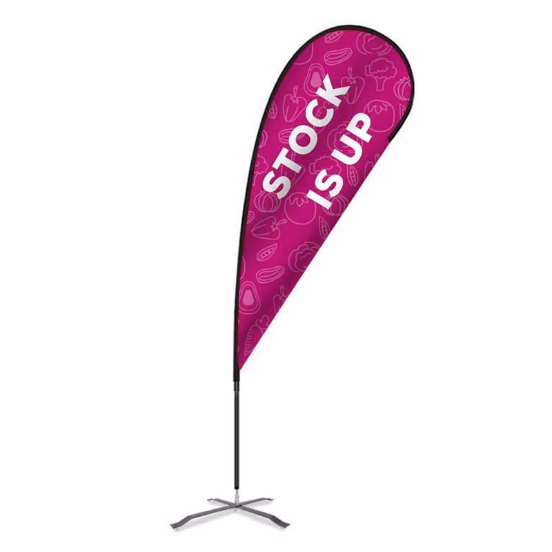 Grocery/ Supermarket Banner Sign Teardrop Flag 12.5 Ft - Garden Fresh - Sock Is Up