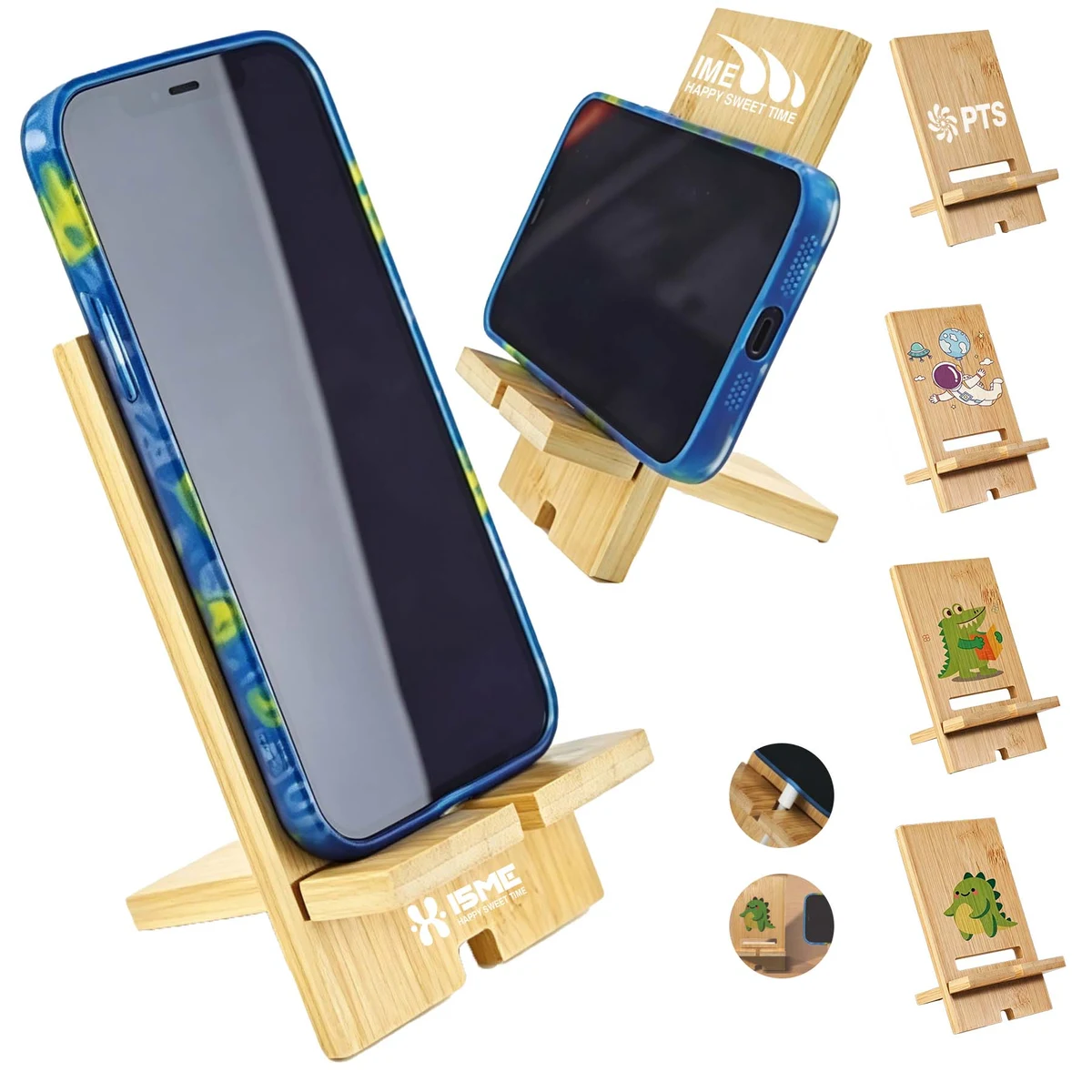 Bamboo Cell Phone Stand 1