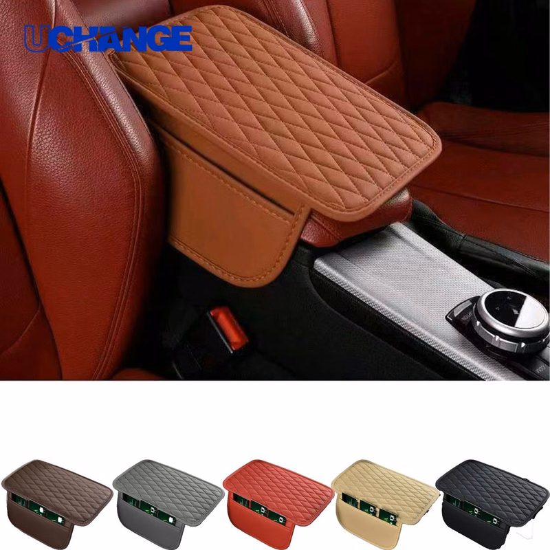 Car Armrest Seat Box Pad with Storage Pockets