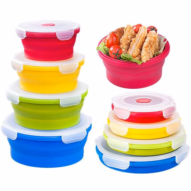 4-Piece Collapsible Silicone Food Storage Containers