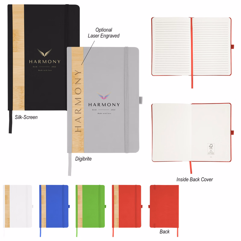 Recycled PU And Bamboo Accent Journal