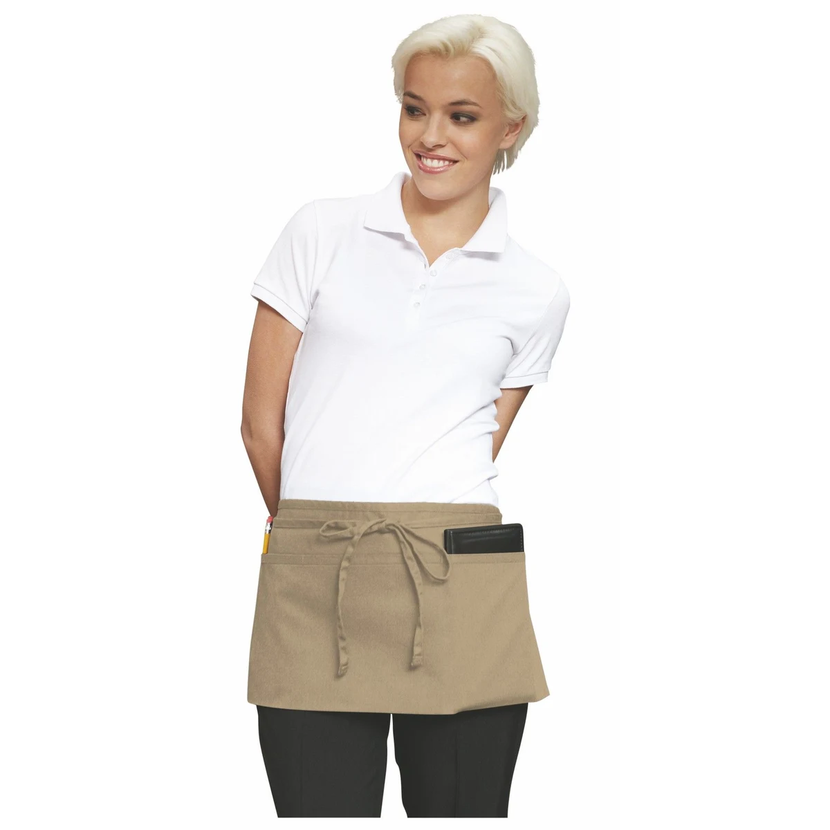 Khaki Three-Section Pocket Waist Apron 1