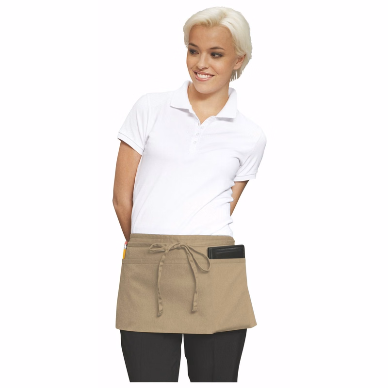 Khaki Three-Section Pocket Waist Apron