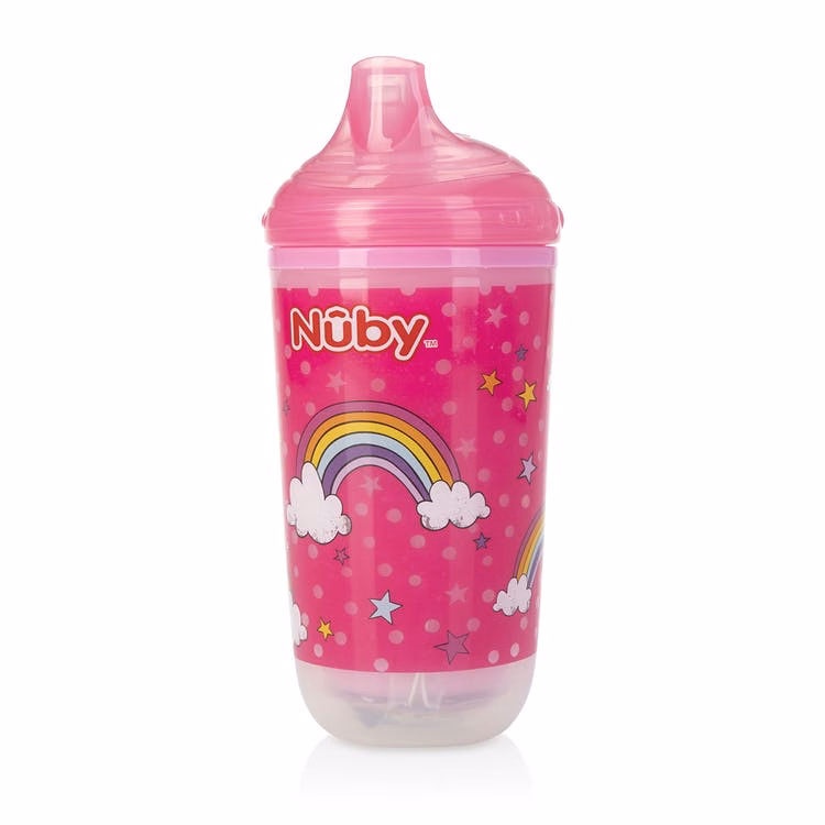 Nuby Insulated Light-Up Sippy Cups - Rainbow Pink 10 oz