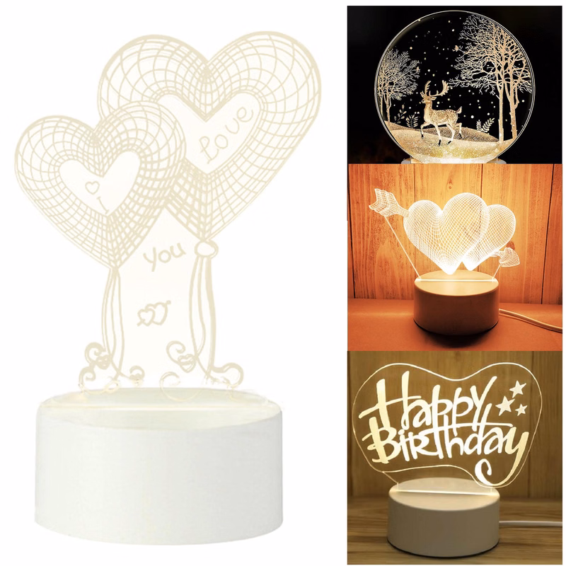 Custom 3D LED USB Night Light Table Desk Lamp