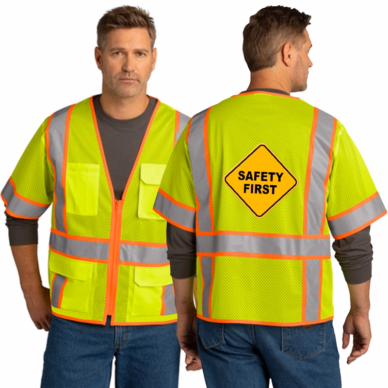 CornerStone® ANSI 107 Class 3 Surveyor Mesh Zippered Two-Tone Short Sleeve Vest