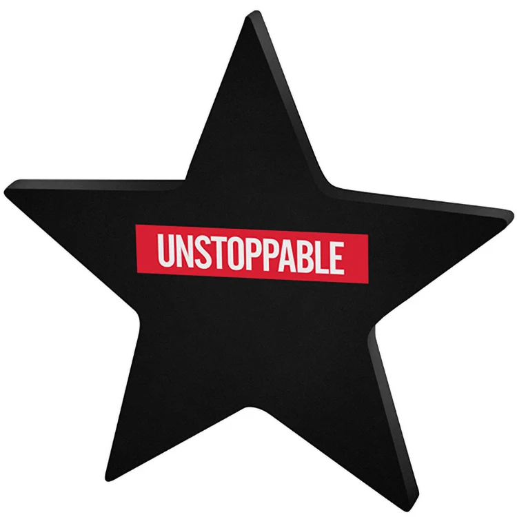 Black Star Acrylic Paper Weight (5"x 5"x 3/8") Screen-Printed 1