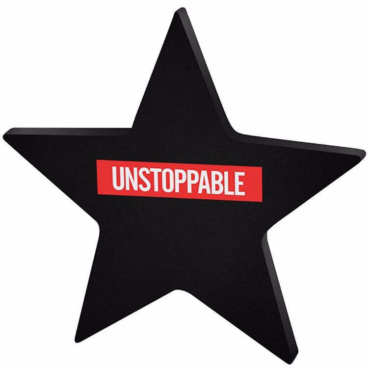 Black Star Acrylic Paper Weight (5"x 5"x 3/8") Screen-Printed