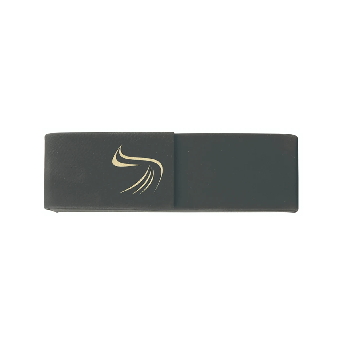 Black/Gold Leatherette Double Pen Case 1