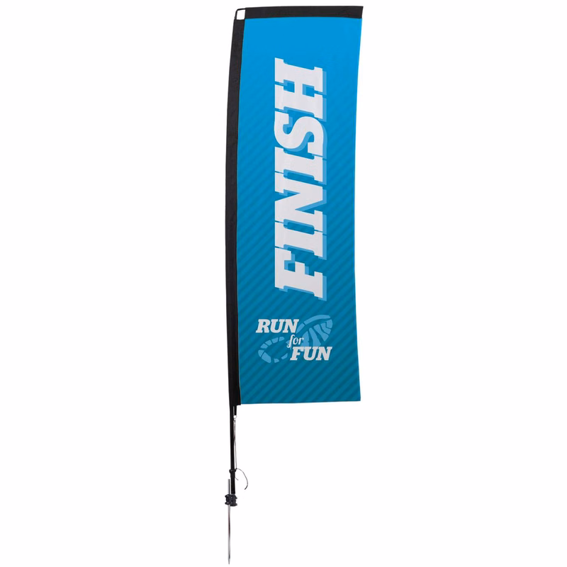 10' Premium Rectangle Sail Sign Kit (Single-Sided with Ground Spike)
