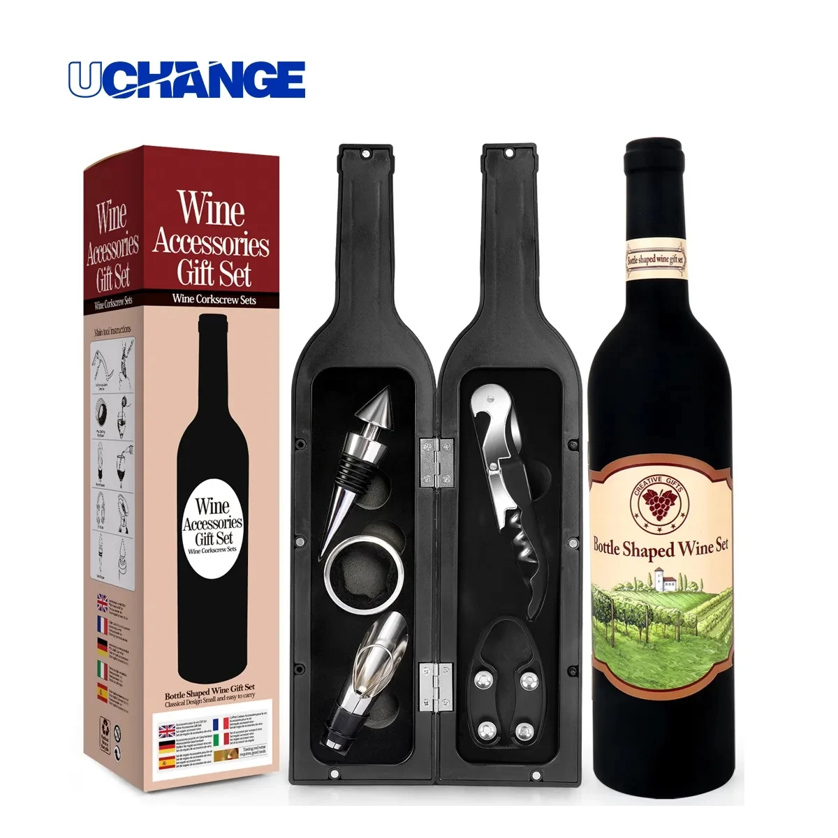 Wine Bottle Shaped Accessory Gift Set 1
