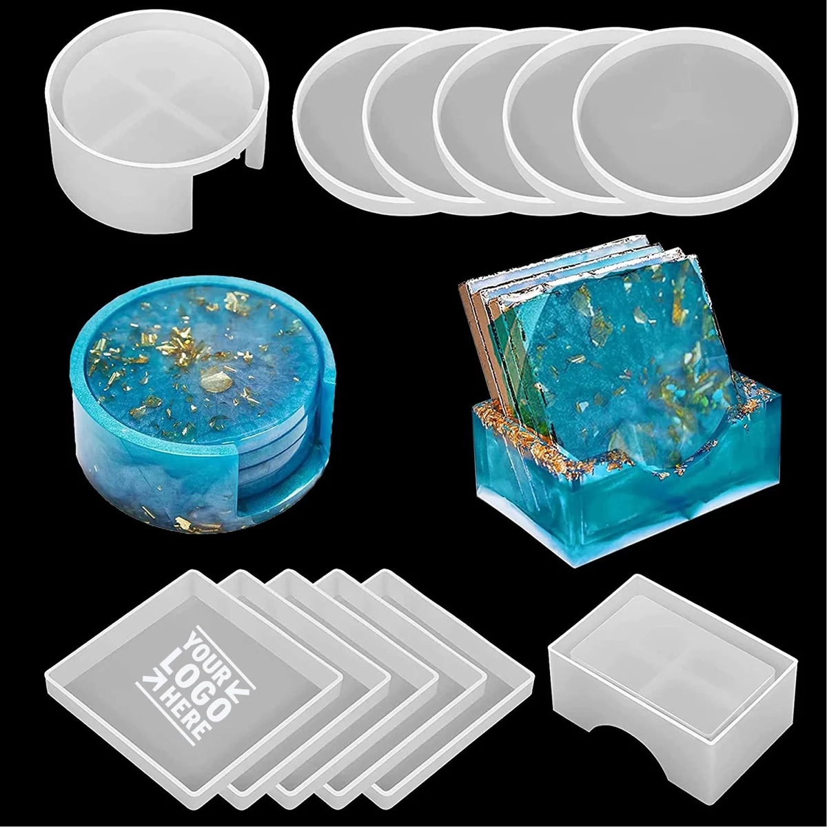 12 Pieces Coaster Silicone Molds 1