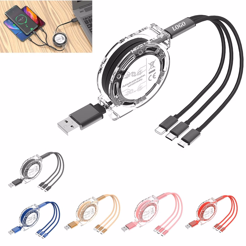 3 in 1 Retractable Multi Purpose Fast Charging Cable