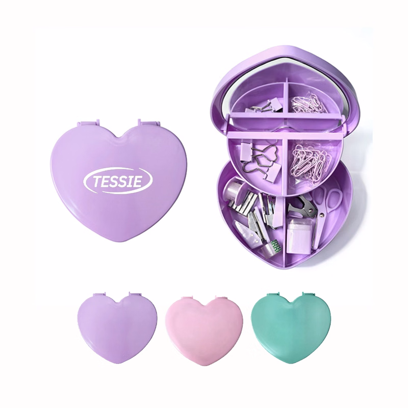 Heart-Shaped Office Stationery Set