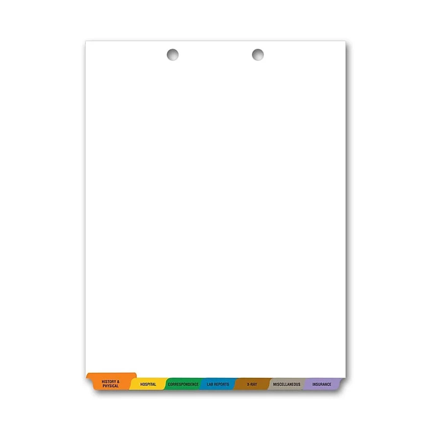 Chart File Divider Bottom Tab Set 1