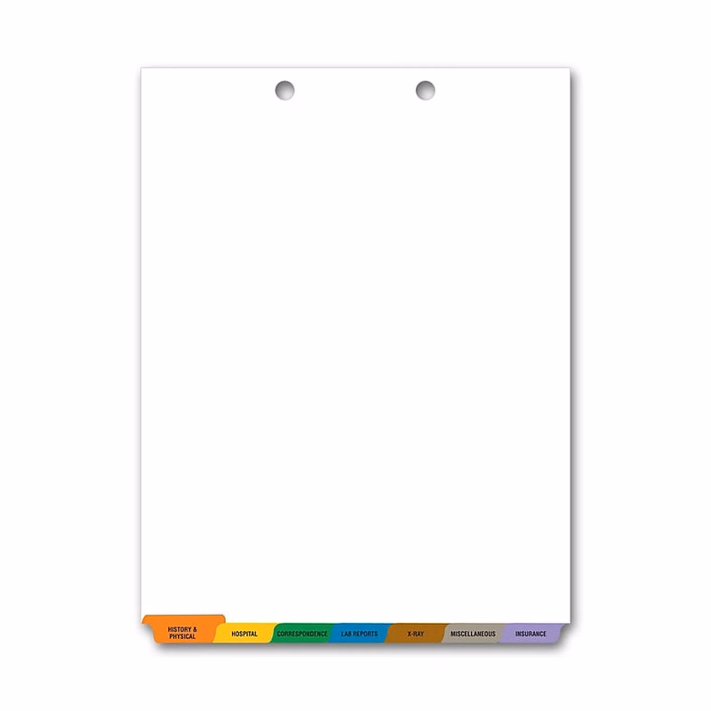 Chart File Divider Bottom Tab Set
