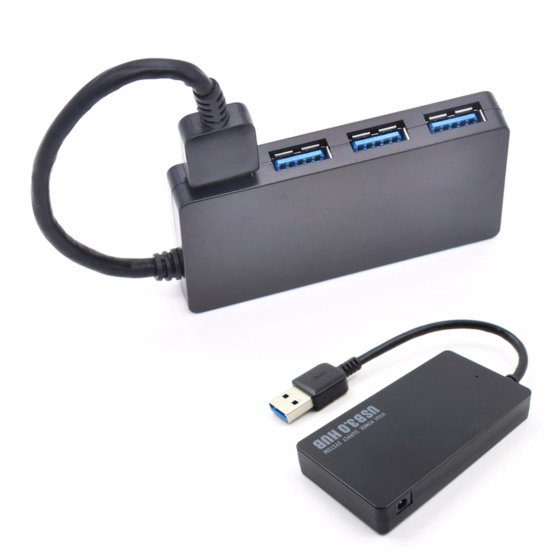 Portable Ultra Slim 4 Port USB Data Hub Adapter Compatible