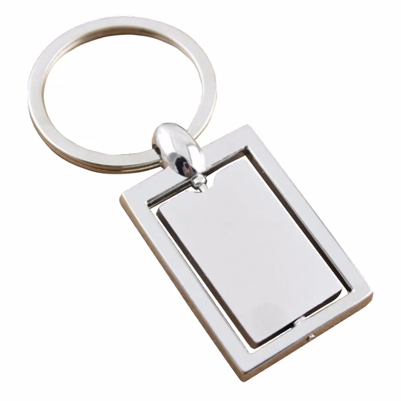Spinning Square Metal Keychain