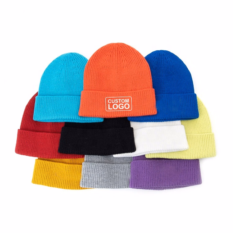 Knit Beanie Winter Hat 100% Acrylic Custom
