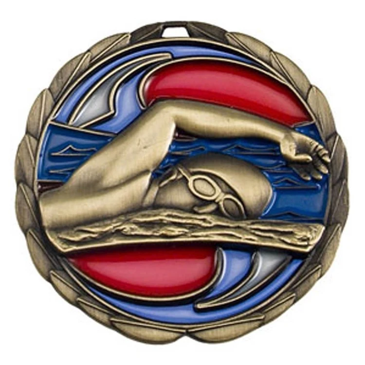 Swimming Color Epoxy Medallion (2-1/2") 1