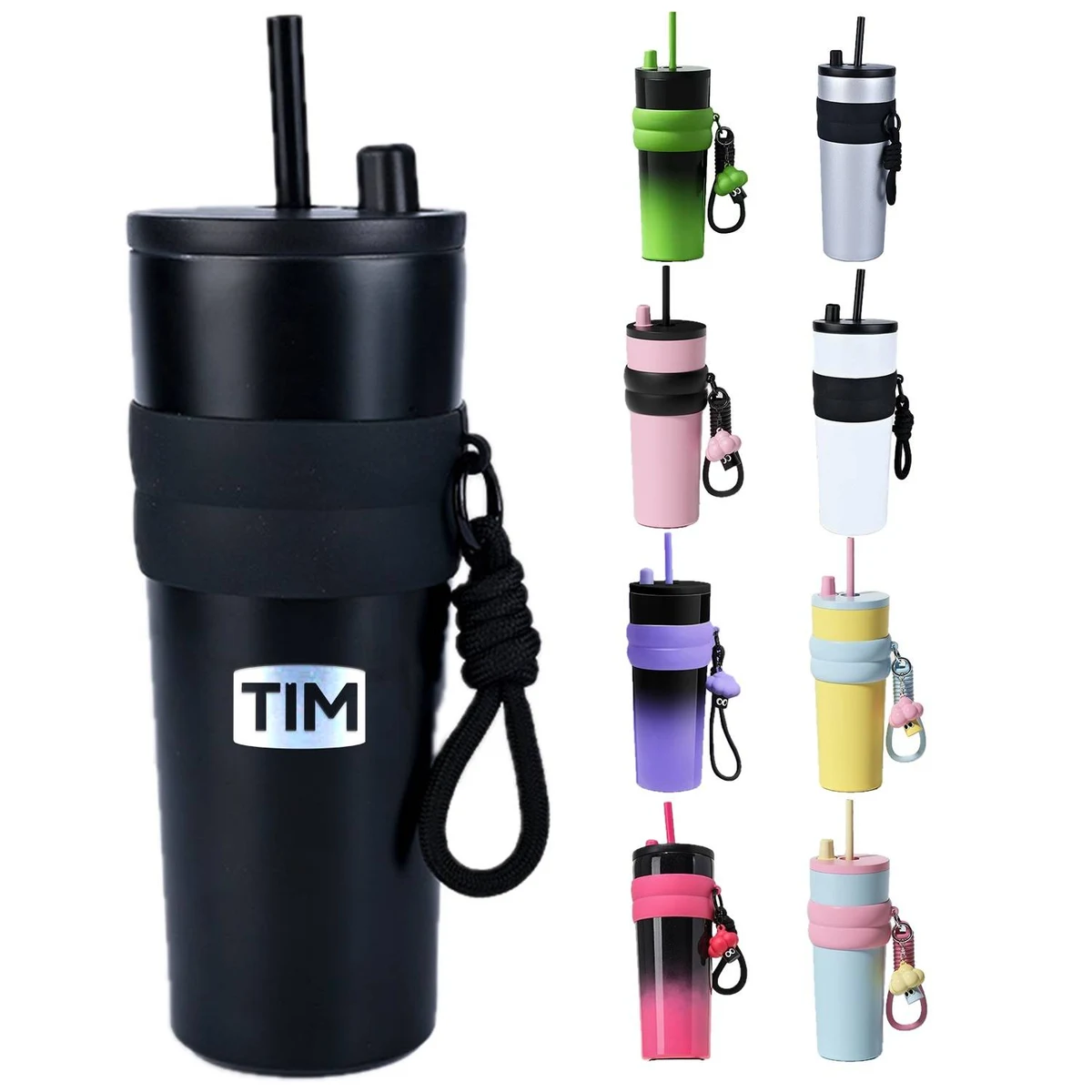 24 oz Stainless Steel Tumbler with Lid and Straw 1