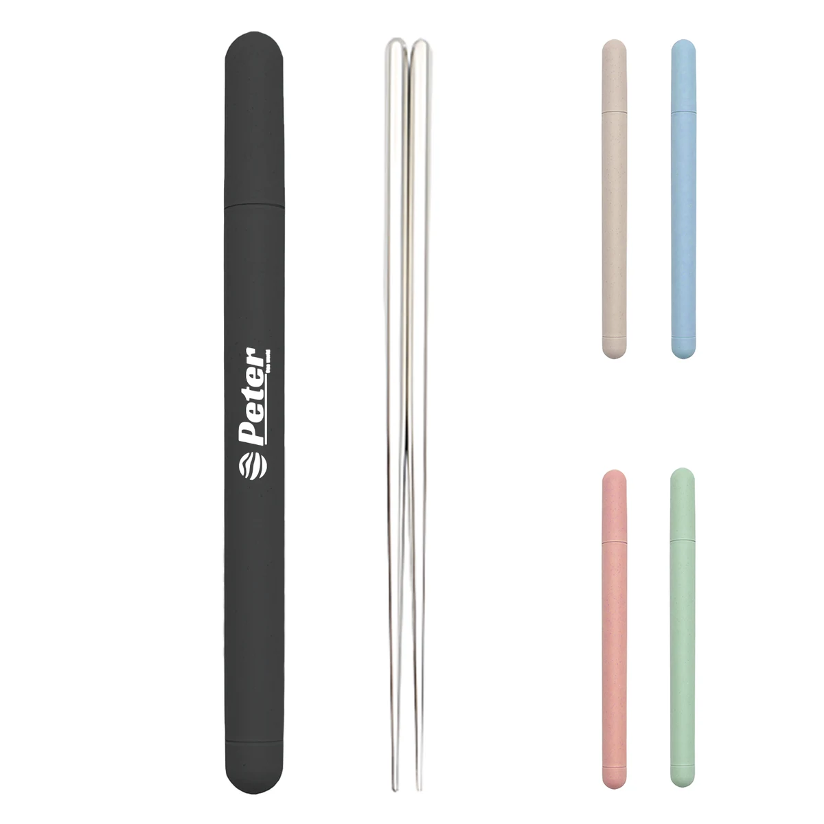 Hexagonal Stainless Steel Chopsticks Set W/ Storage Case 1