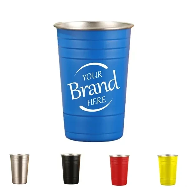 Custom 18 oz Insulated Stainless Steel Pint Cup — Stackable Outdoor Drinkware Gift 1
