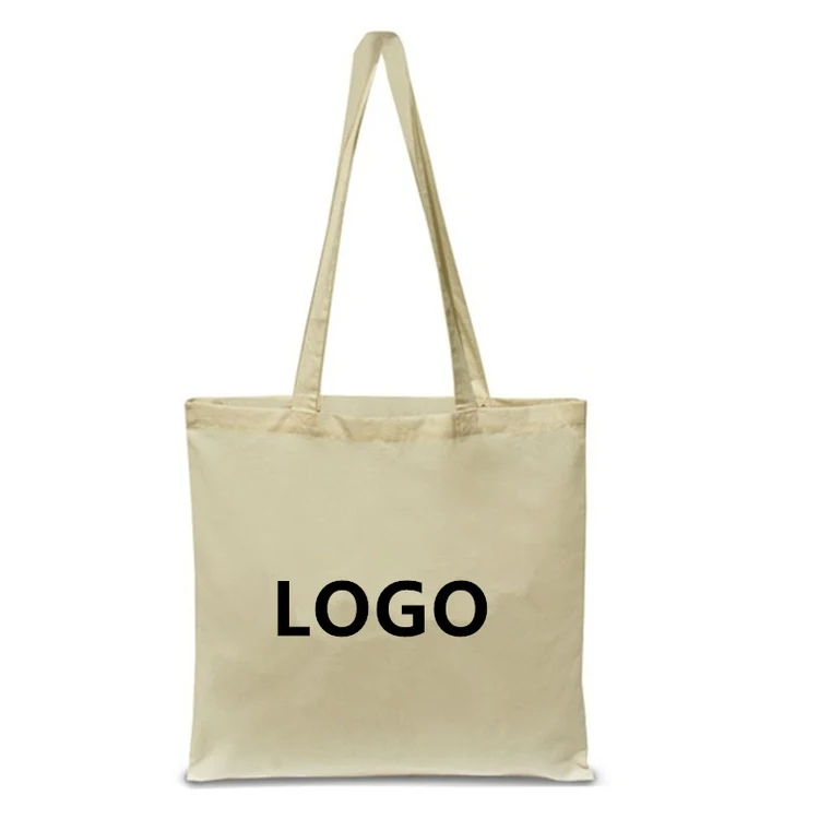 Natural Canvas Tote Bag With Handles, custom tote bag with logo imprint 1