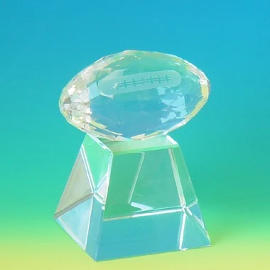 CRYSTAL FOOTBALL W/ TALL BASE - SMALL 1