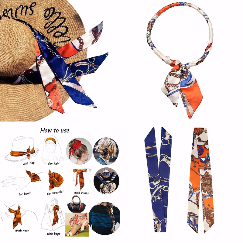 Customized Handbag Handle Ribbon Silk Scarf
