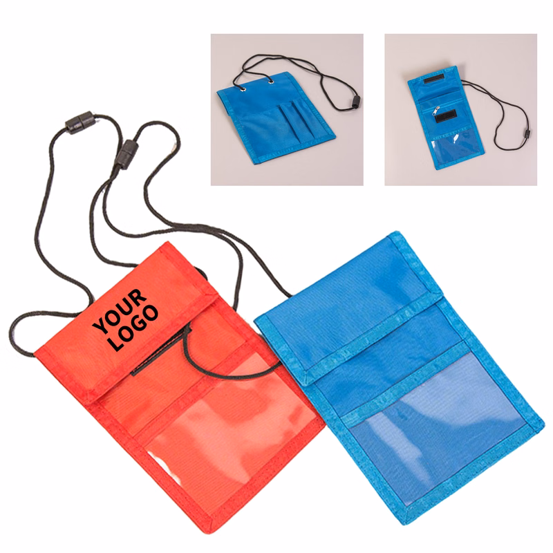 Nylon Neck Wallet With Multi Pocket 6.7" x 5.1"