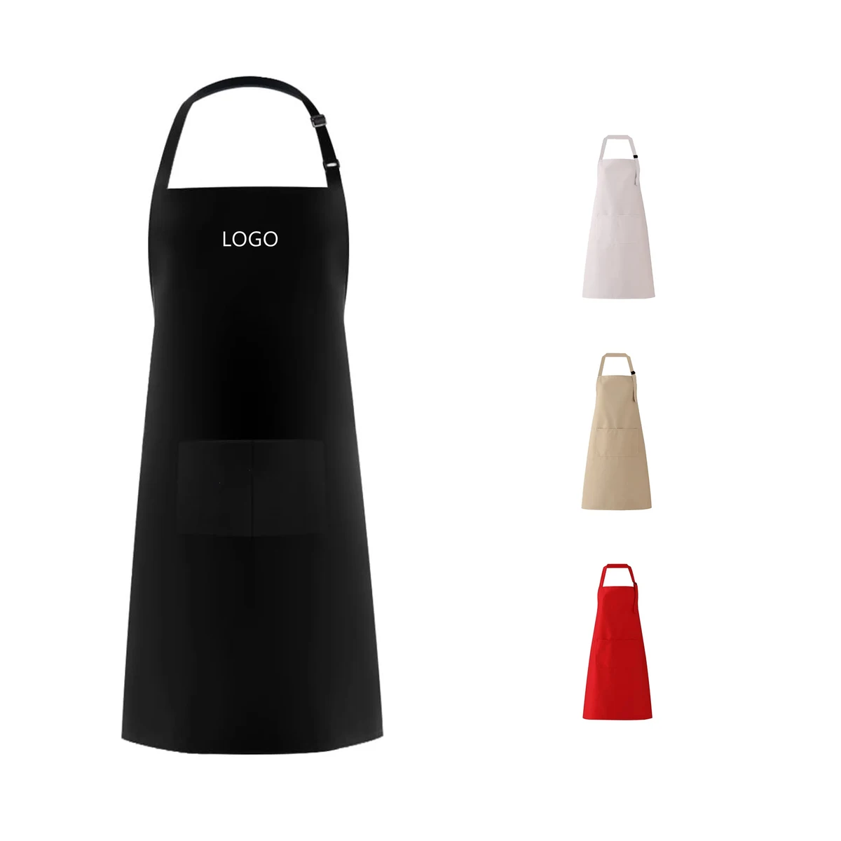 Waterdrop Resistant Adjustable Bib Apron With 2 Pockets 1