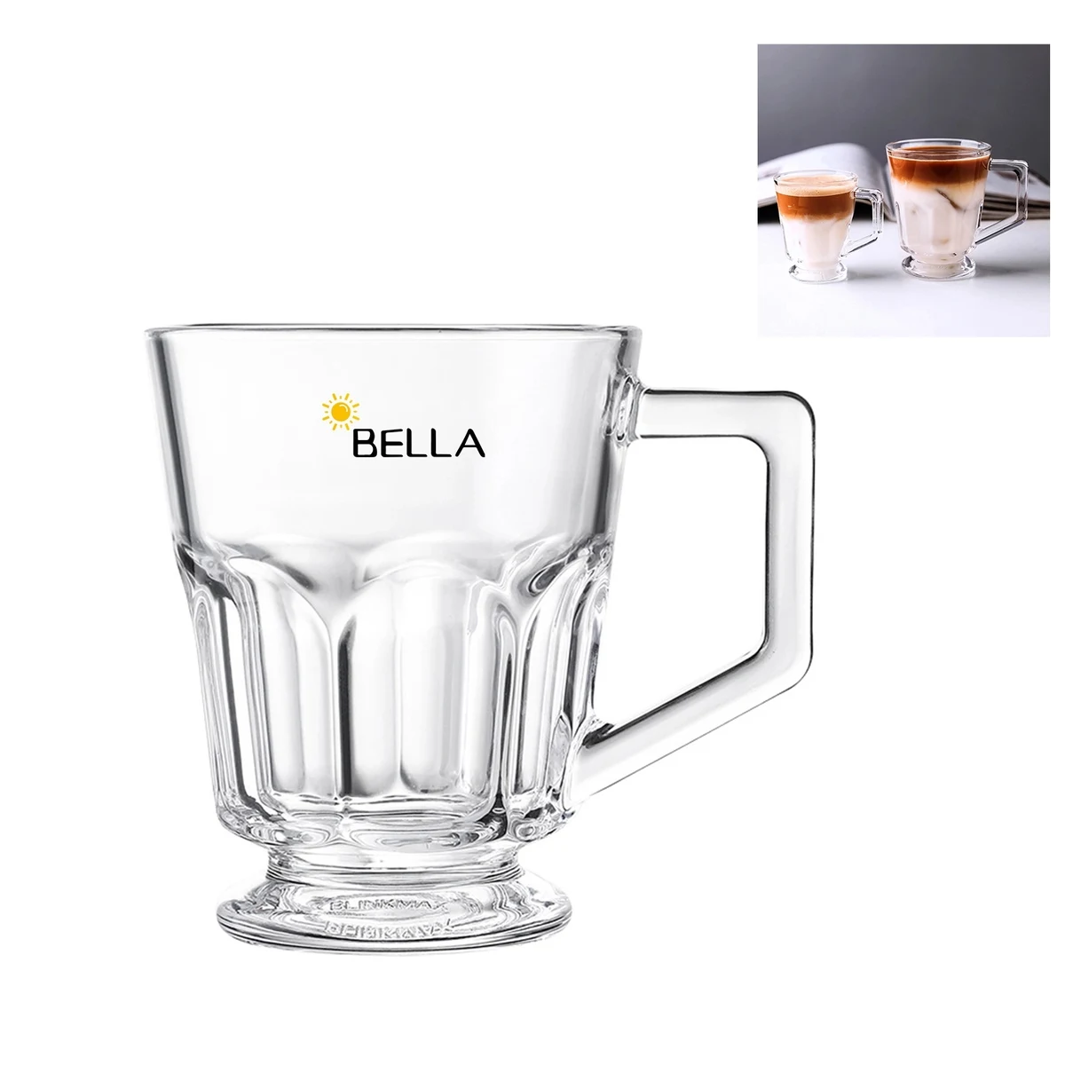10oz Glass Coffee Mug w/ Handle 1