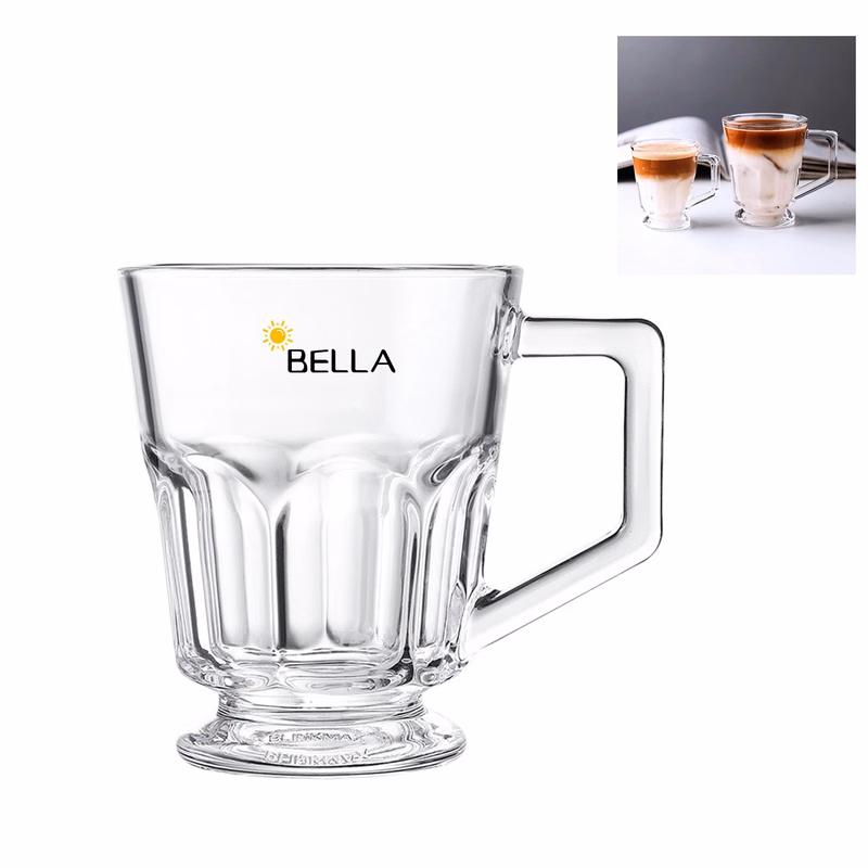 10oz Glass Coffee Mug w/ Handle